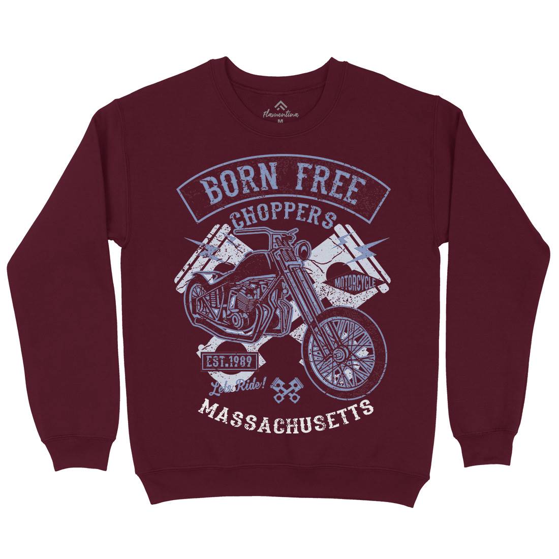 Born Free Choppers Mens Crew Neck Sweatshirt Motorcycles A018