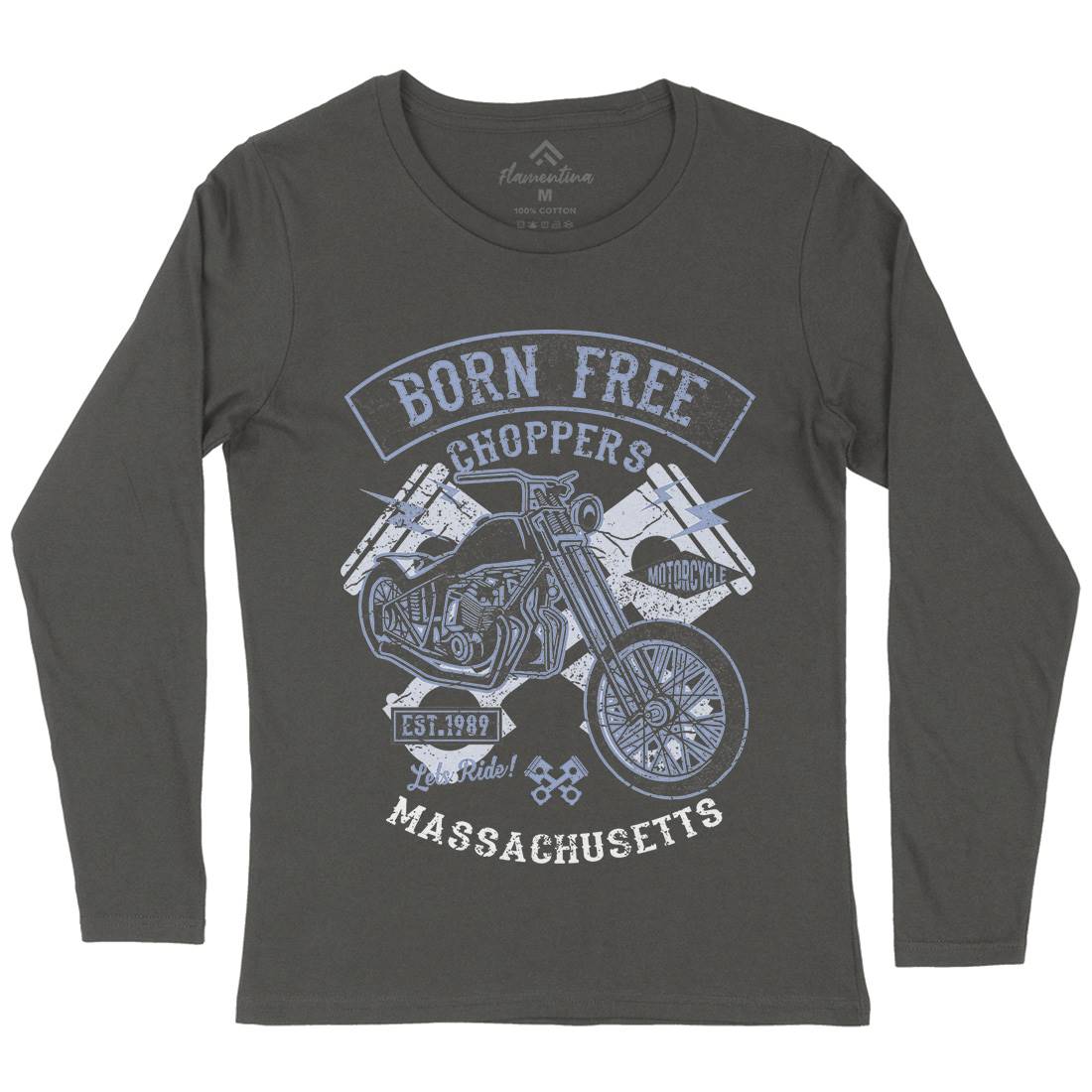 Born Free Choppers Womens Long Sleeve T-Shirt Motorcycles A018
