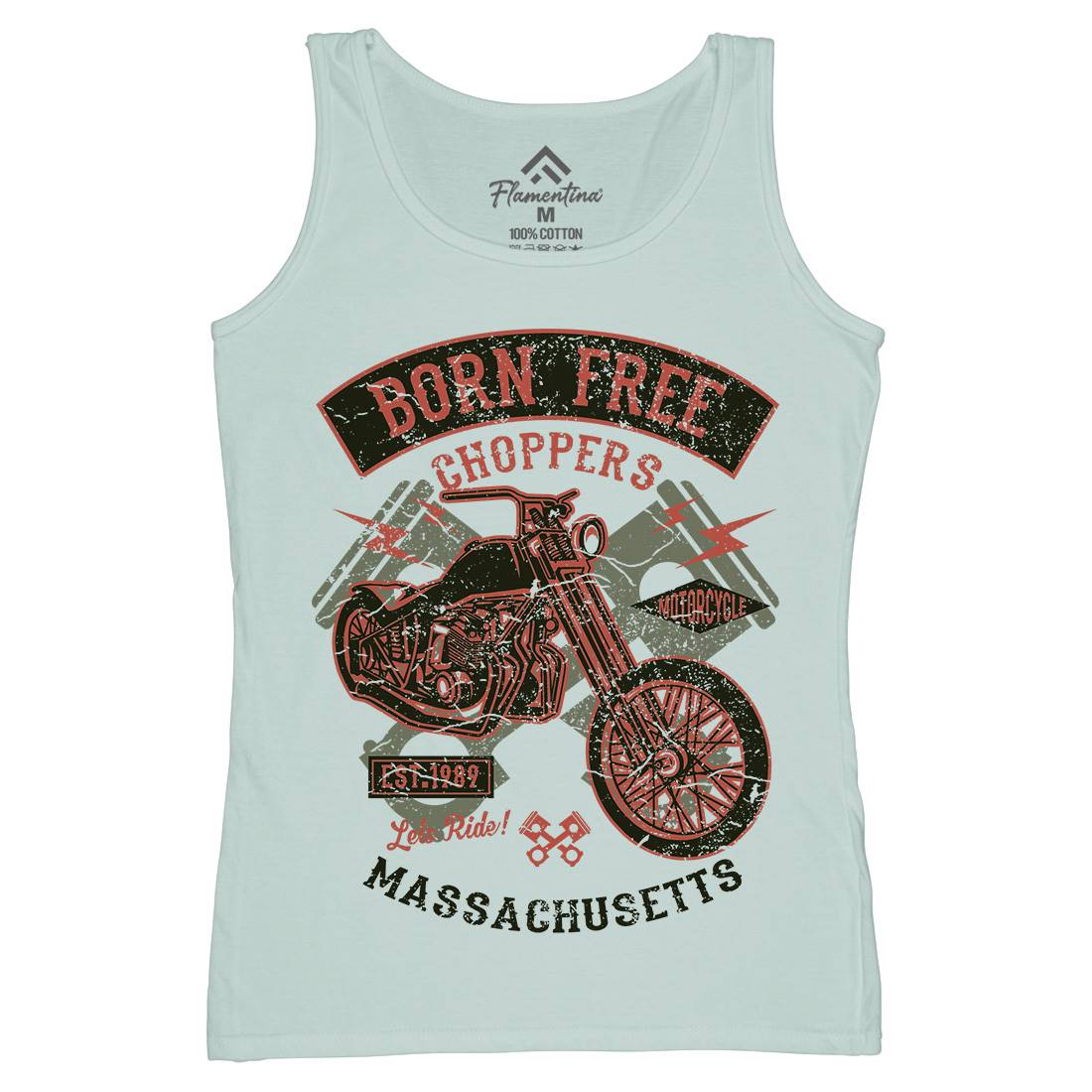 Born Free Choppers Womens Organic Tank Top Vest Motorcycles A018