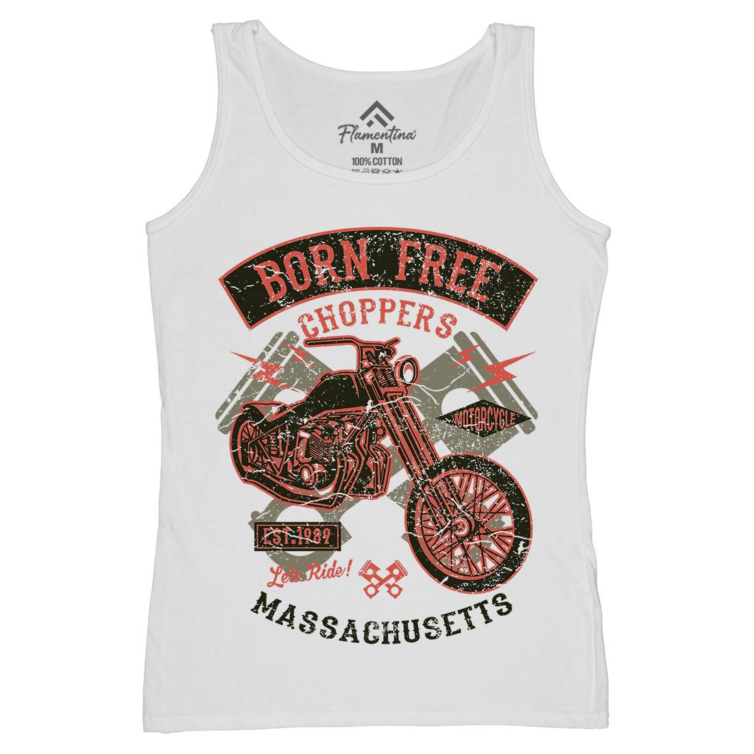 Born Free Choppers Womens Organic Tank Top Vest Motorcycles A018
