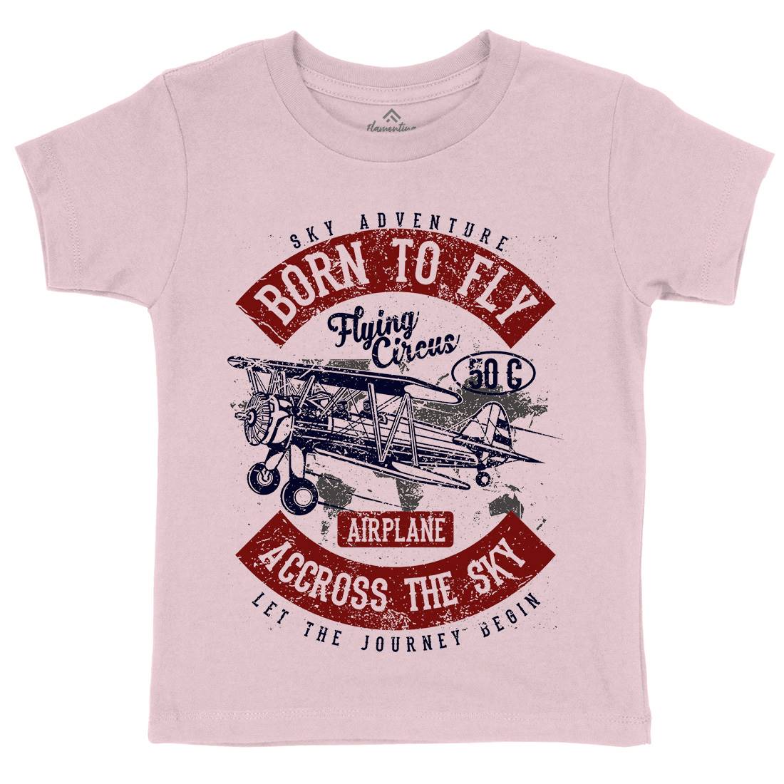 Born To Fly Kids Crew Neck T-Shirt Vehicles A019