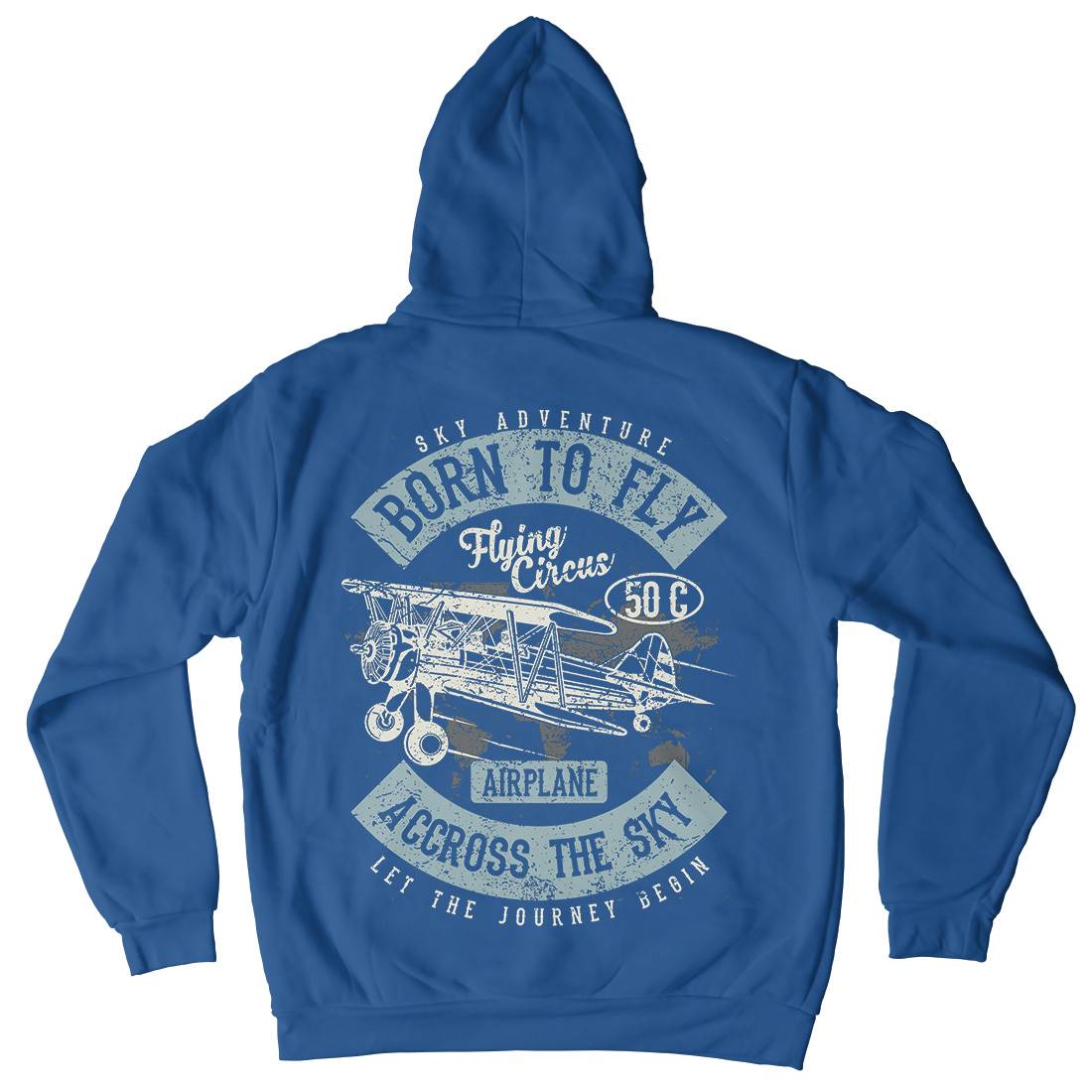Born To Fly Mens Hoodie With Pocket Vehicles A019