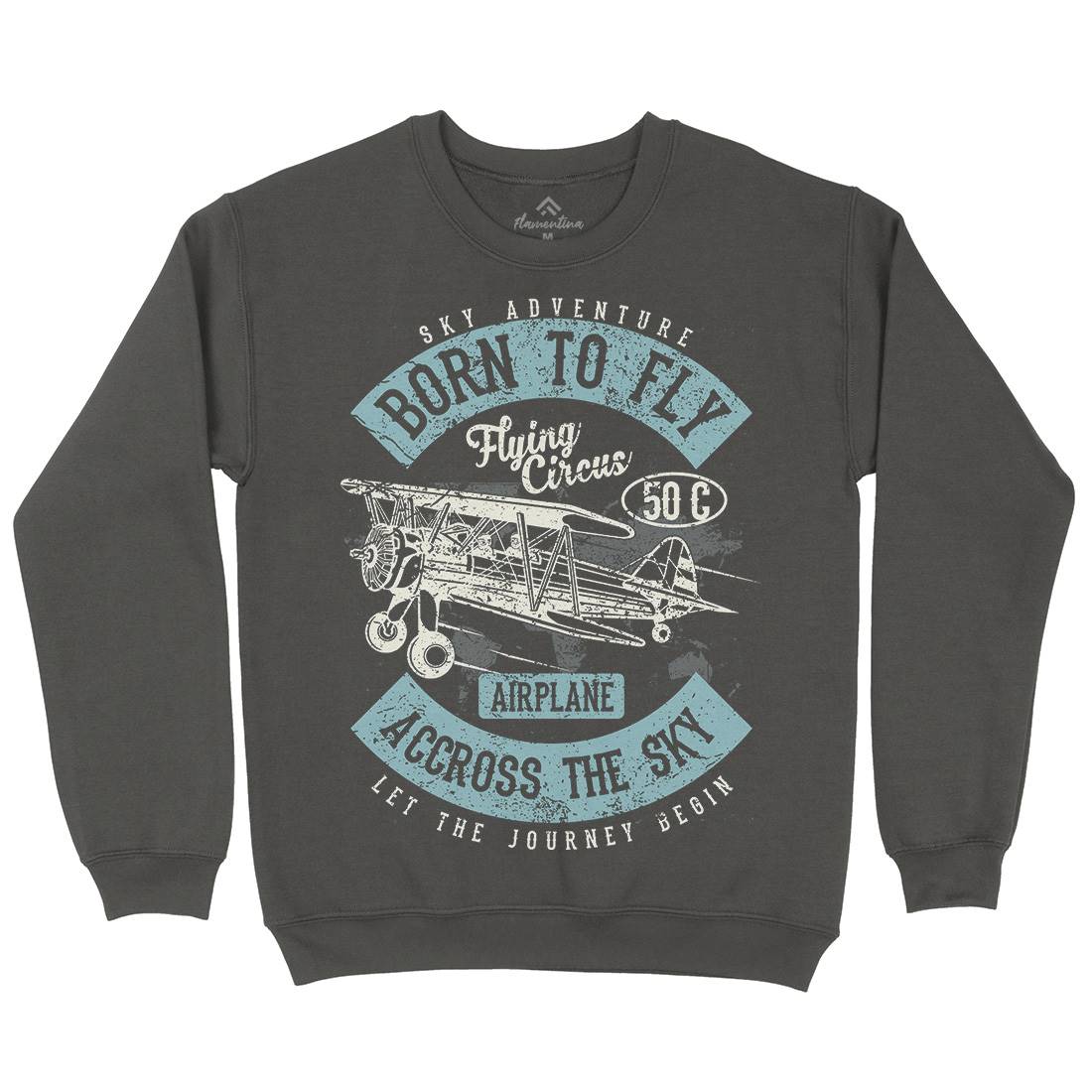 Born To Fly Mens Crew Neck Sweatshirt Vehicles A019