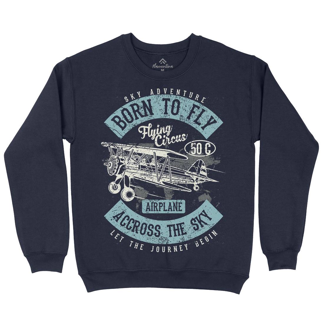 Born To Fly Kids Crew Neck Sweatshirt Vehicles A019