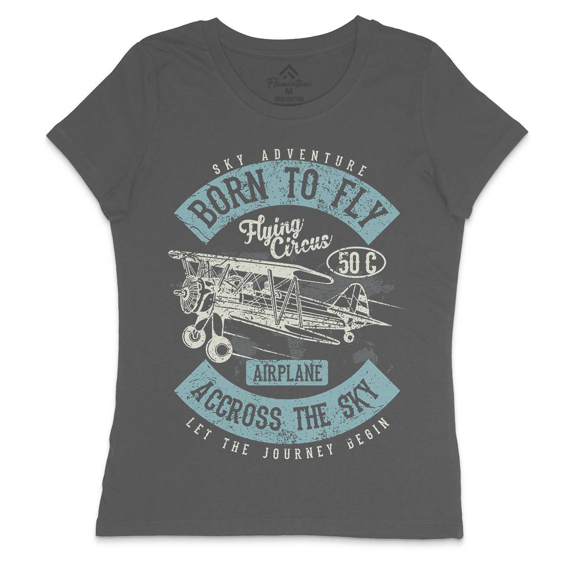 Born To Fly Womens Crew Neck T-Shirt Vehicles A019