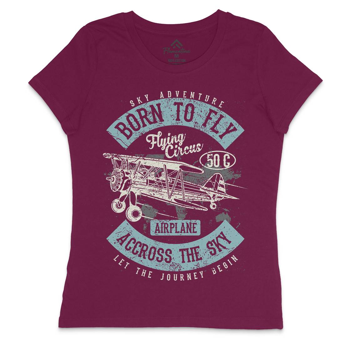 Born To Fly Womens Crew Neck T-Shirt Vehicles A019