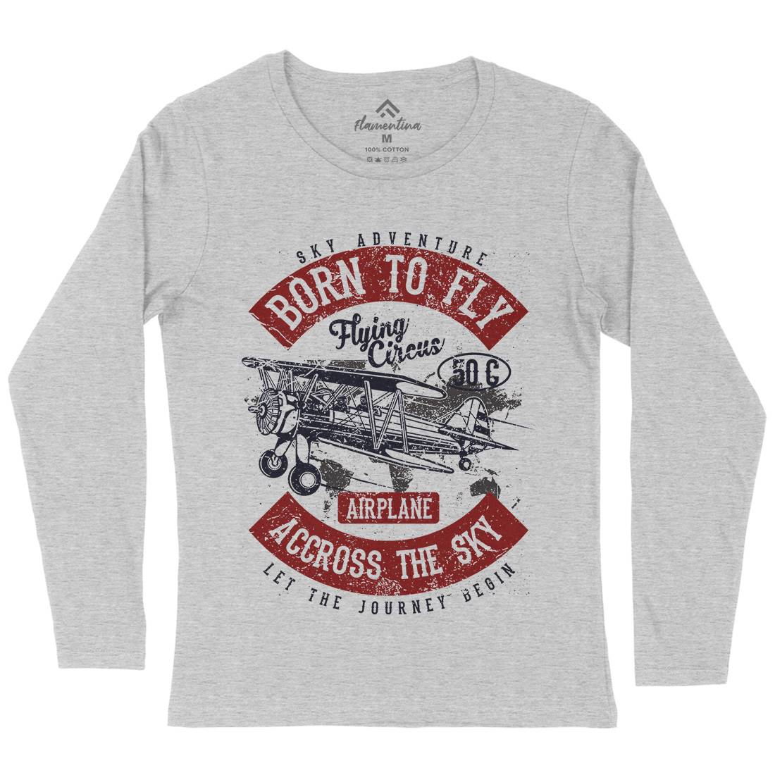 Born To Fly Womens Long Sleeve T-Shirt Vehicles A019