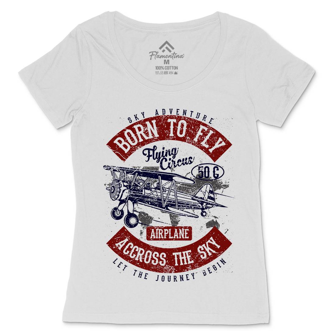 Born To Fly Womens Scoop Neck T-Shirt Vehicles A019
