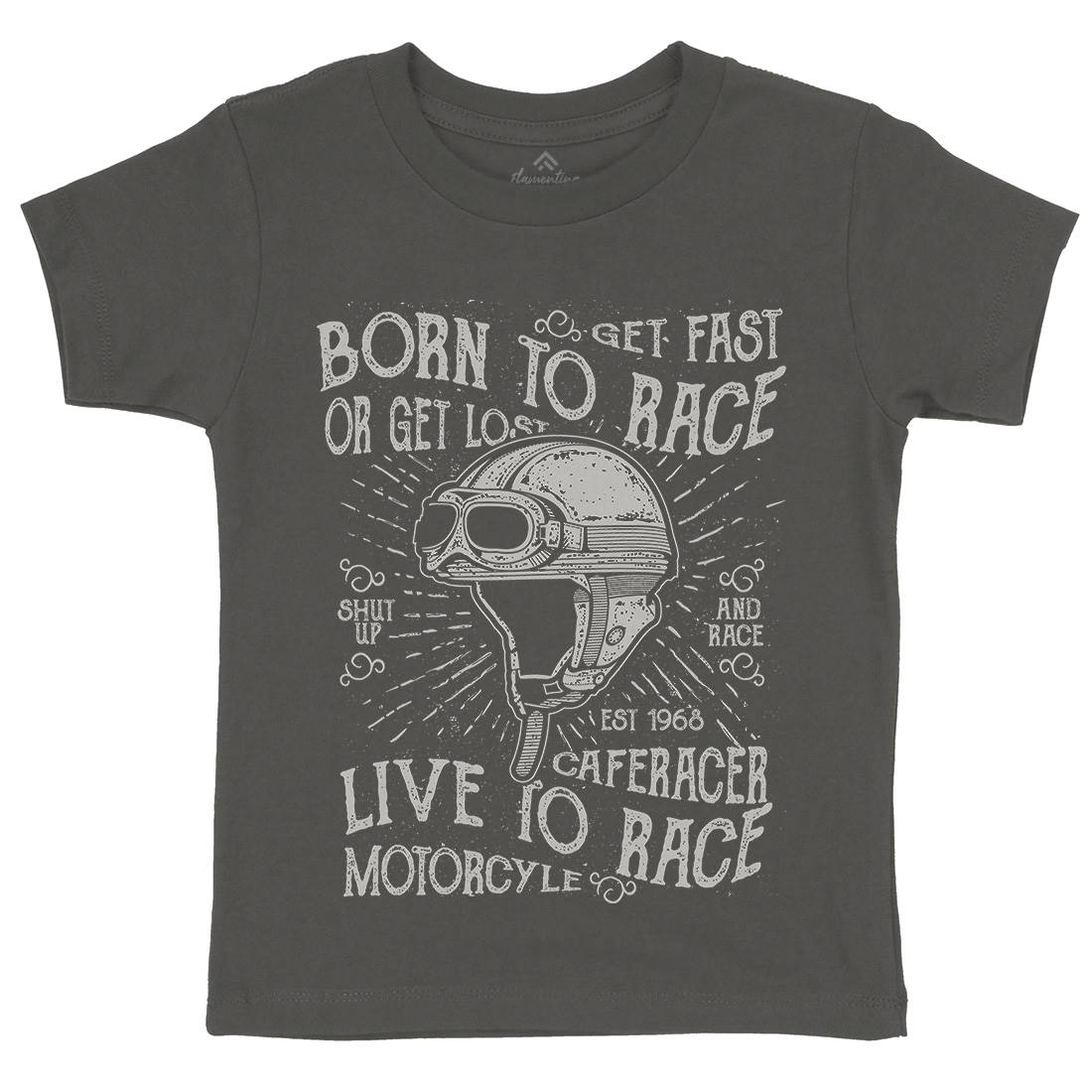 Born To Race Kids Organic Crew Neck T-Shirt Motorcycles A020