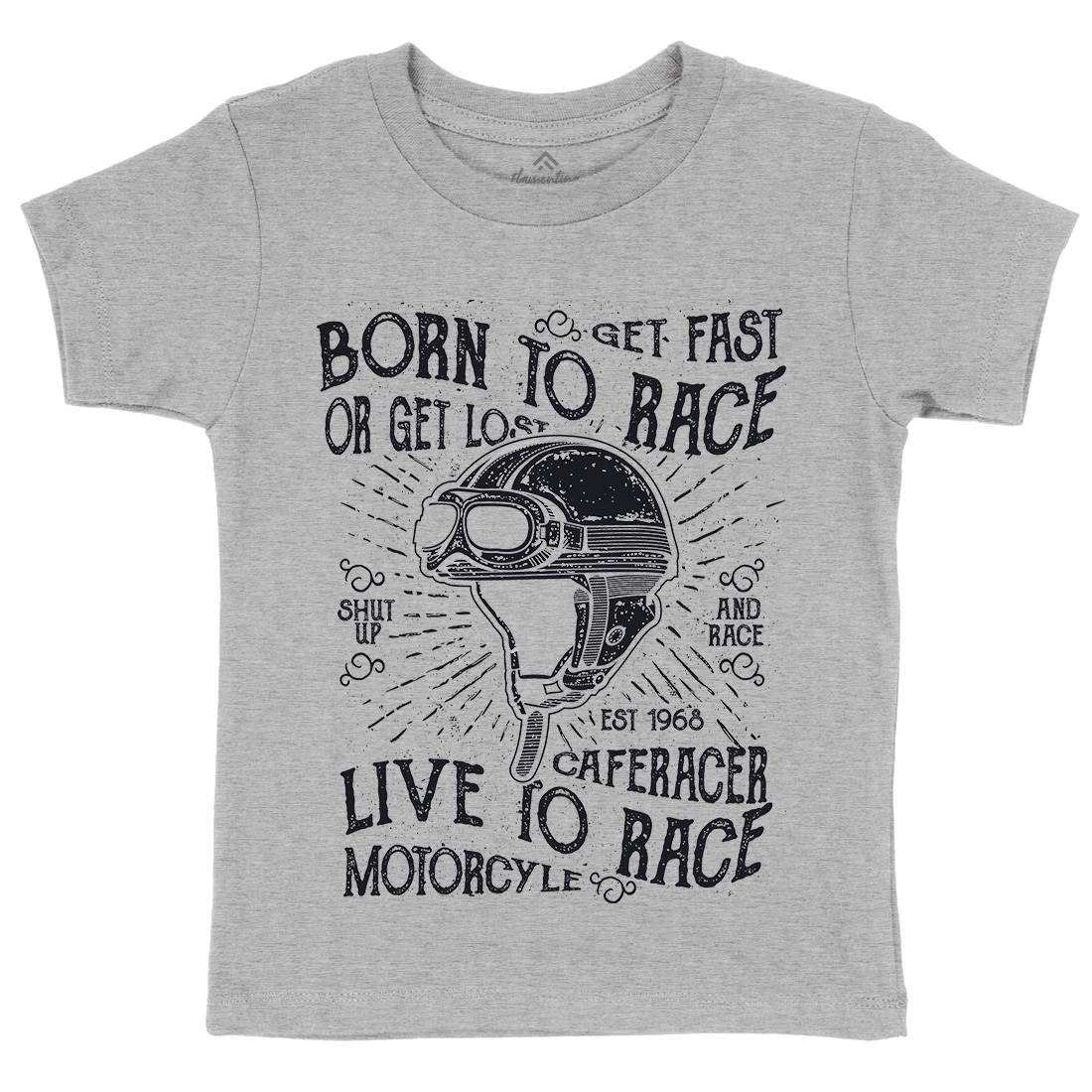 Born To Race Kids Organic Crew Neck T-Shirt Motorcycles A020