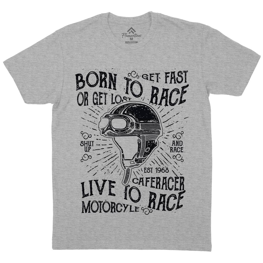 Born To Race Mens Organic Crew Neck T-Shirt Motorcycles A020