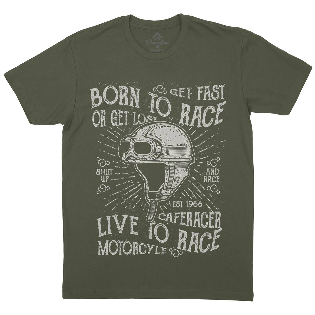 Born To Race Mens Crew Neck T-Shirt Motorcycles A020