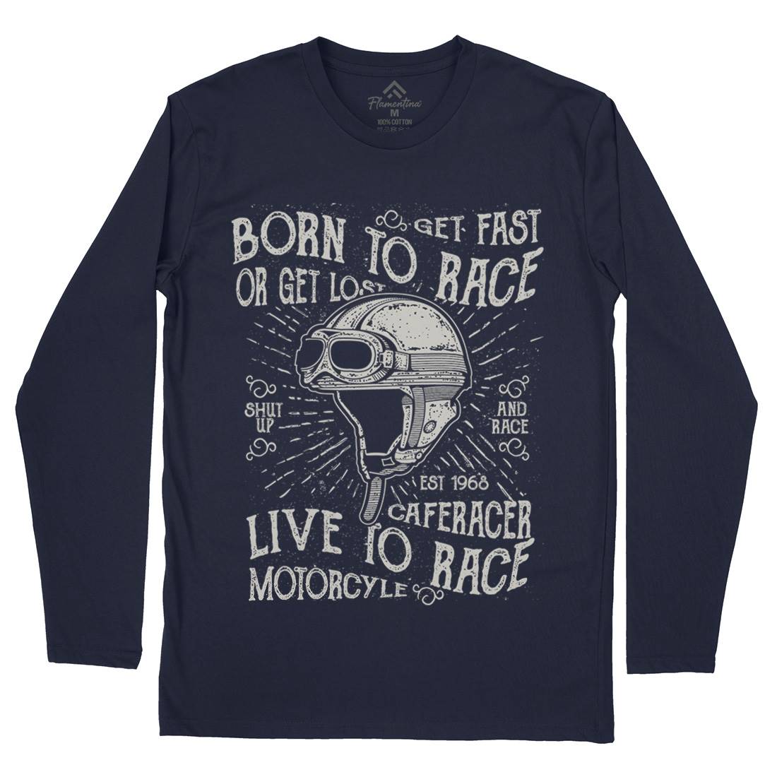 Born To Race Mens Long Sleeve T-Shirt Motorcycles A020