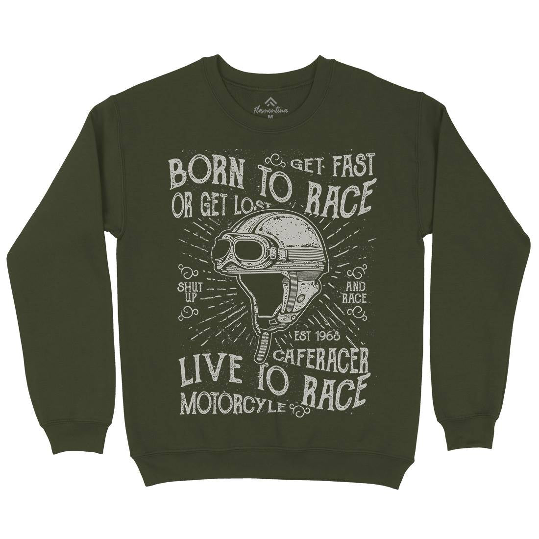 Born To Race Mens Crew Neck Sweatshirt Motorcycles A020