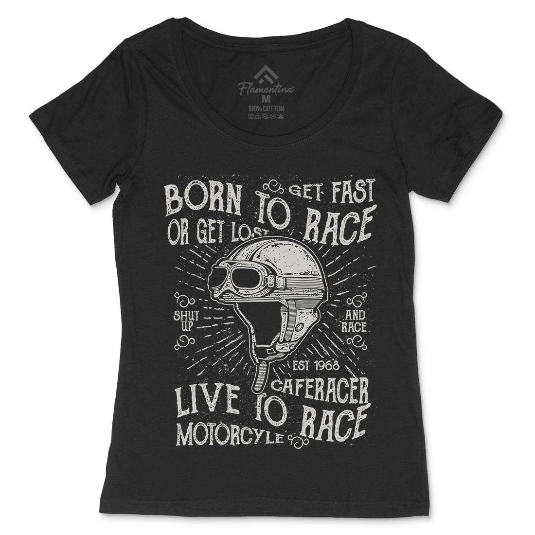 Born To Race Womens Scoop Neck T-Shirt Motorcycles A020