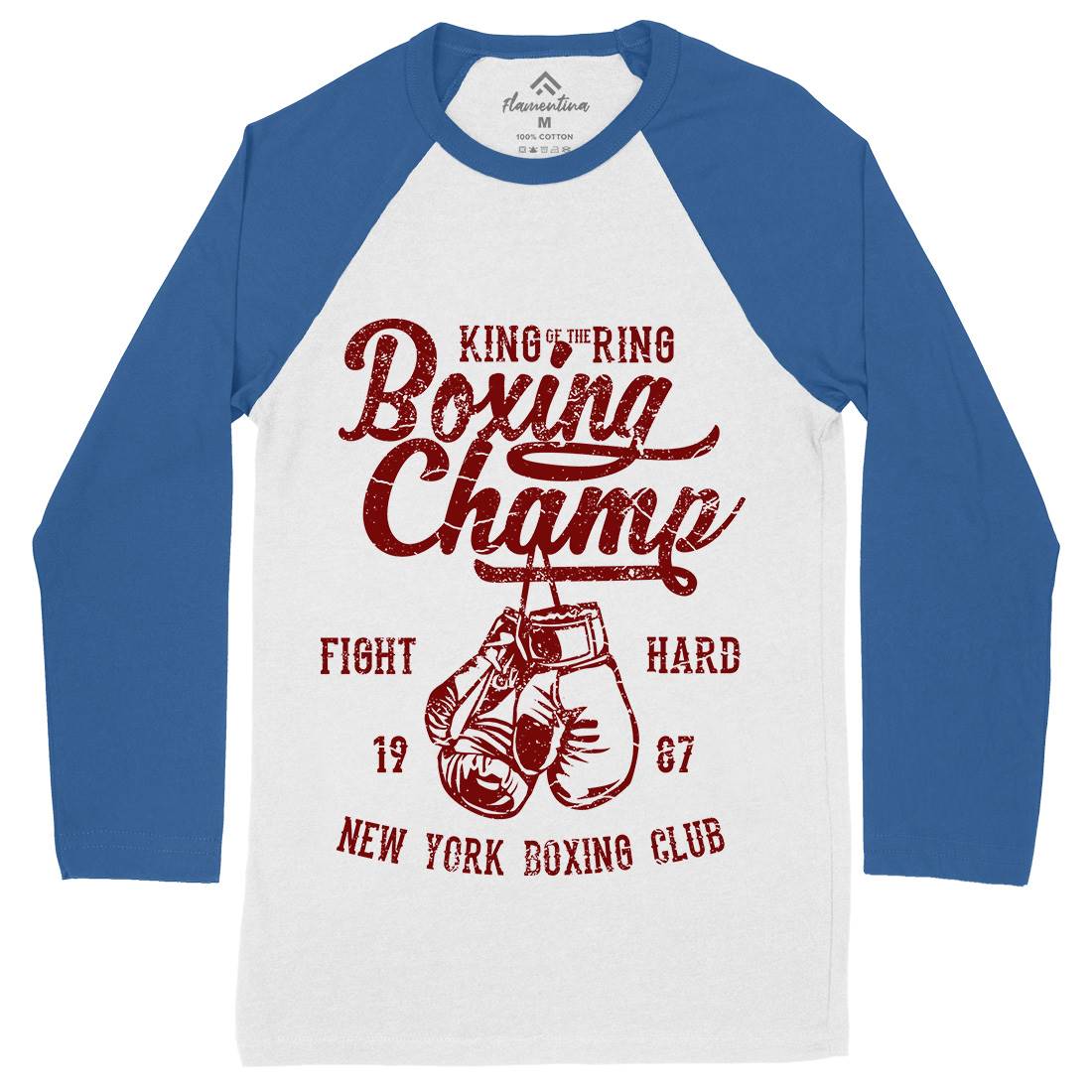 Boxing Champ Mens Long Sleeve Baseball T-Shirt Sport A021