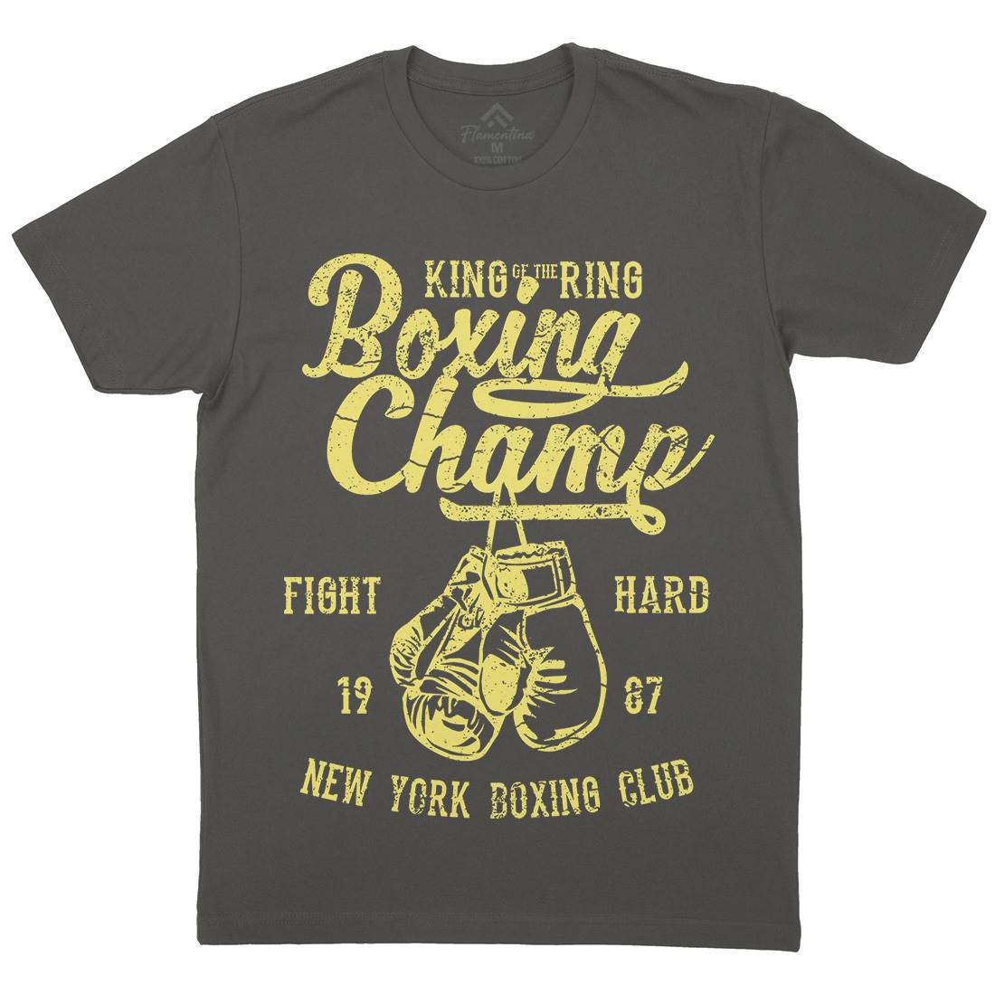 Boxing Champ Mens Organic Crew Neck T-Shirt Sport A021