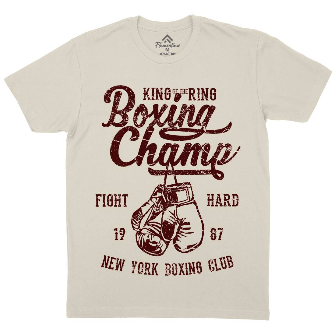 Boxing Champ Mens Organic Crew Neck T-Shirt Sport A021