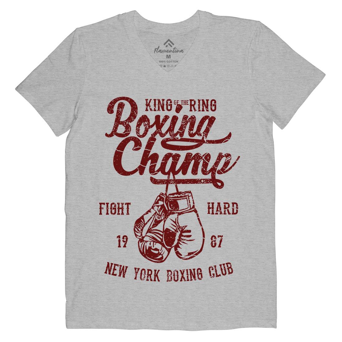 Boxing Champ Mens V-Neck T-Shirt Sport A021