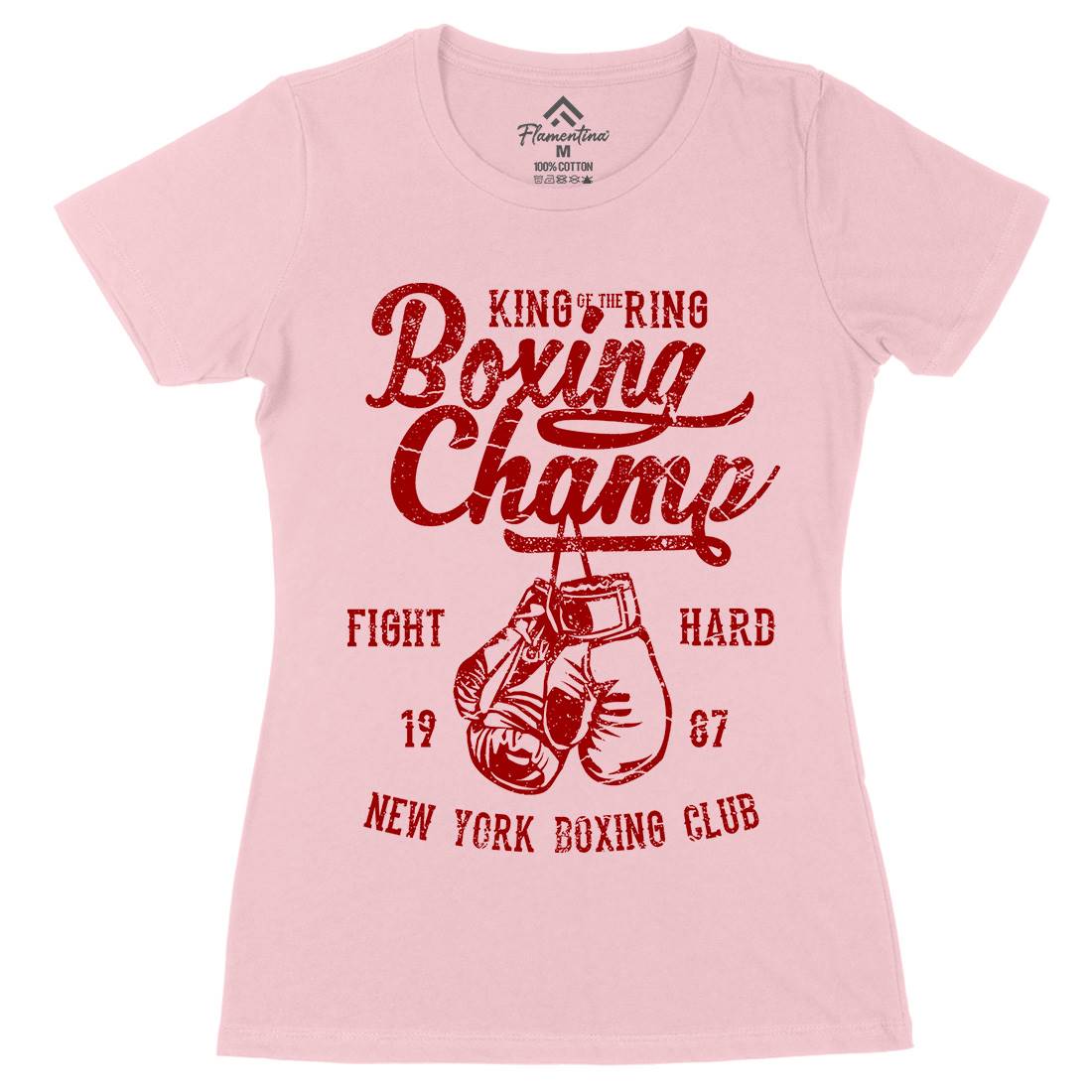 Boxing Champ Womens Organic Crew Neck T-Shirt Sport A021