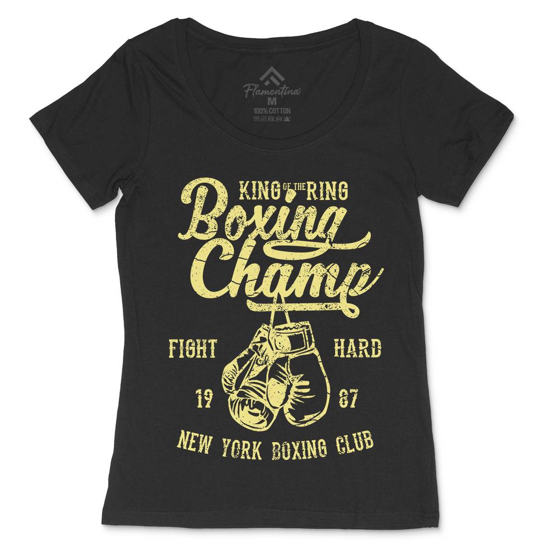 Boxing Champ Womens Scoop Neck T-Shirt Sport A021