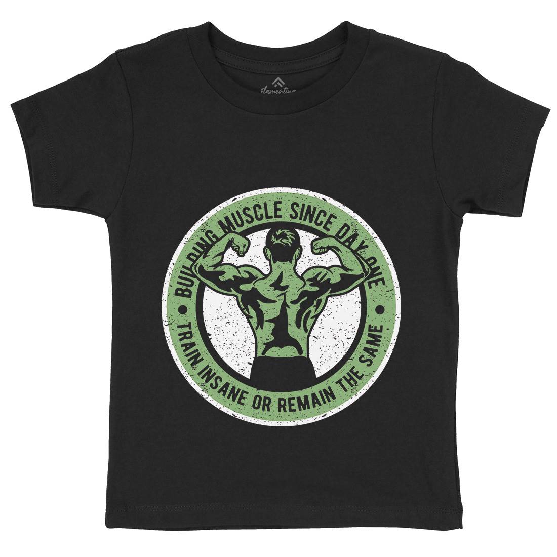 Building Muscle Kids Crew Neck T-Shirt Gym A022