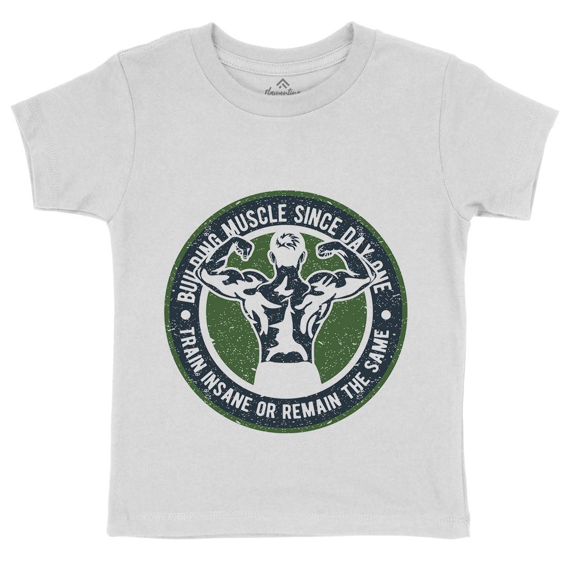 Building Muscle Kids Organic Crew Neck T-Shirt Gym A022