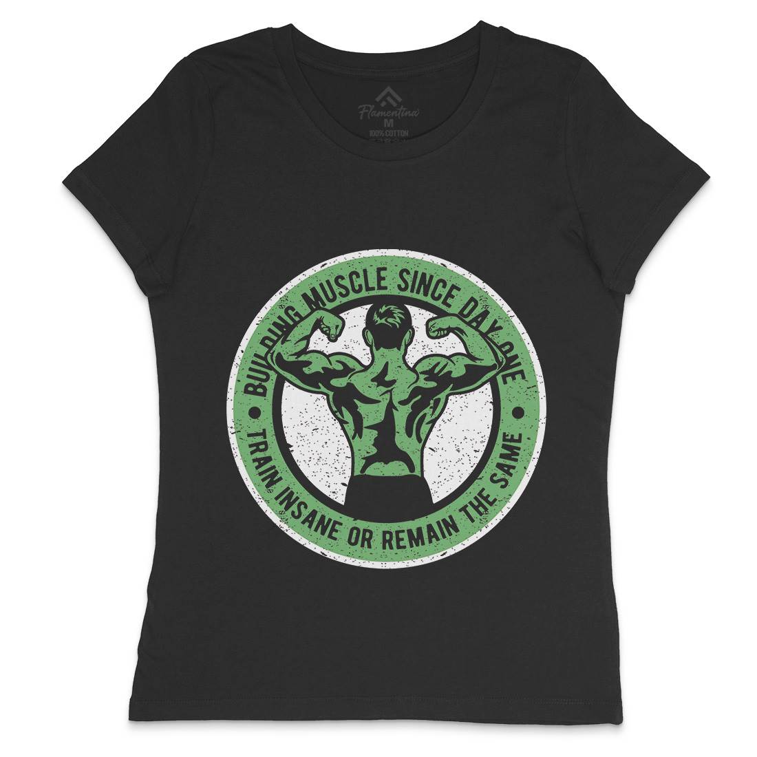 Building Muscle Womens Crew Neck T-Shirt Gym A022