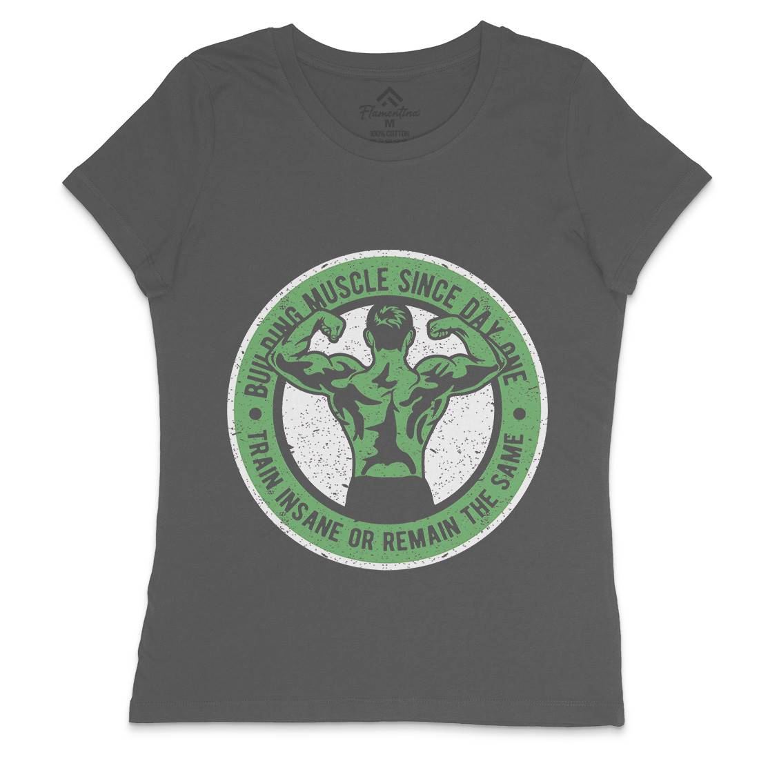 Building Muscle Womens Crew Neck T-Shirt Gym A022