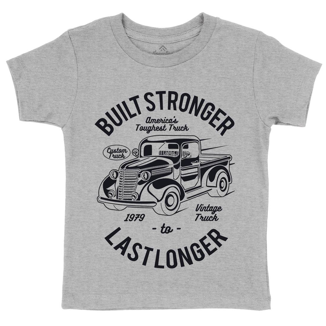 Built Stronger Kids Organic Crew Neck T-Shirt Cars A023