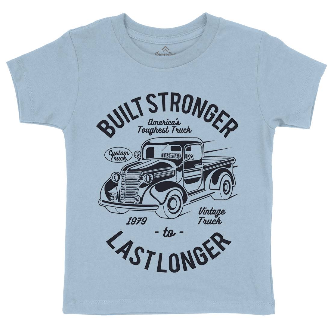 Built Stronger Kids Crew Neck T-Shirt Cars A023