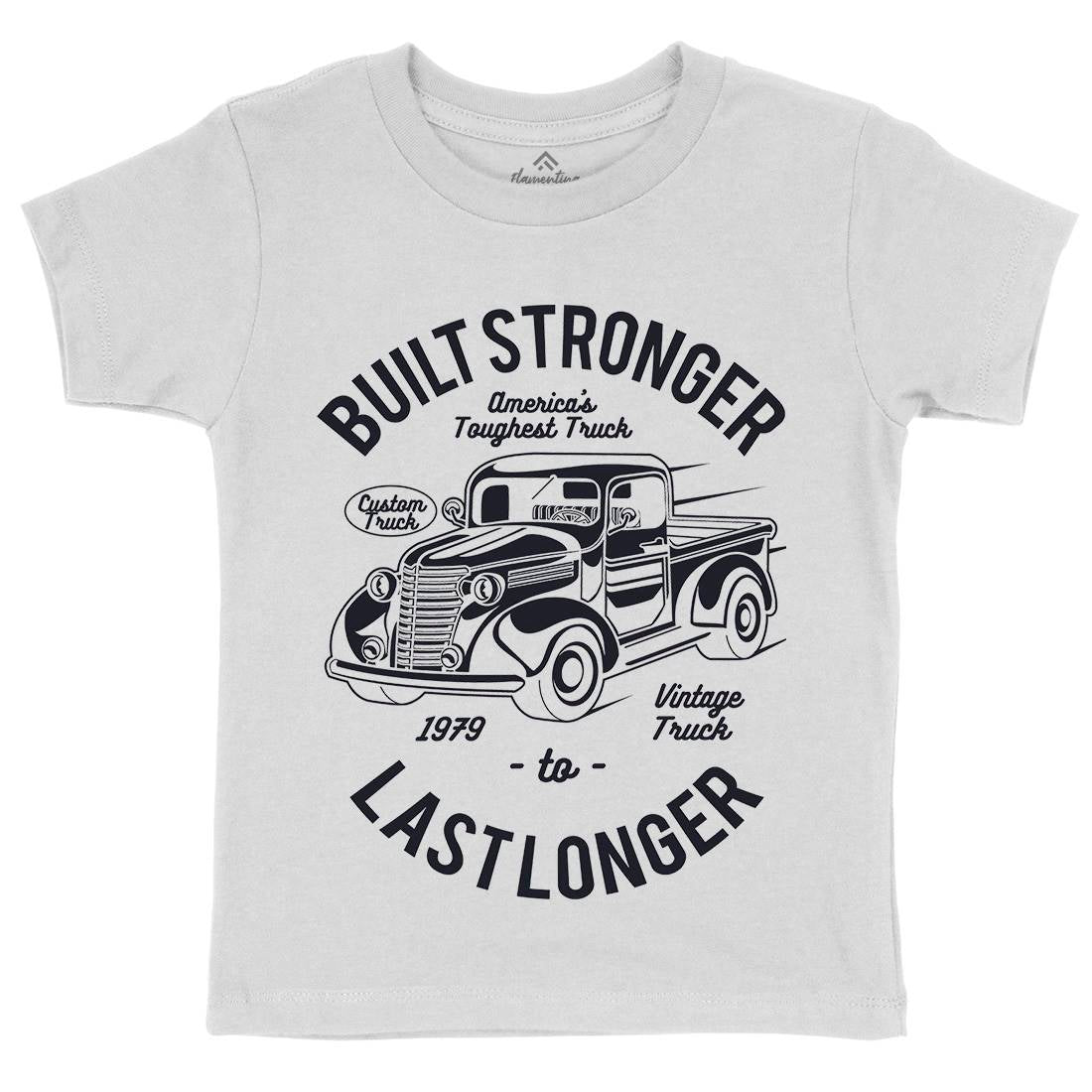 Built Stronger Kids Organic Crew Neck T-Shirt Cars A023