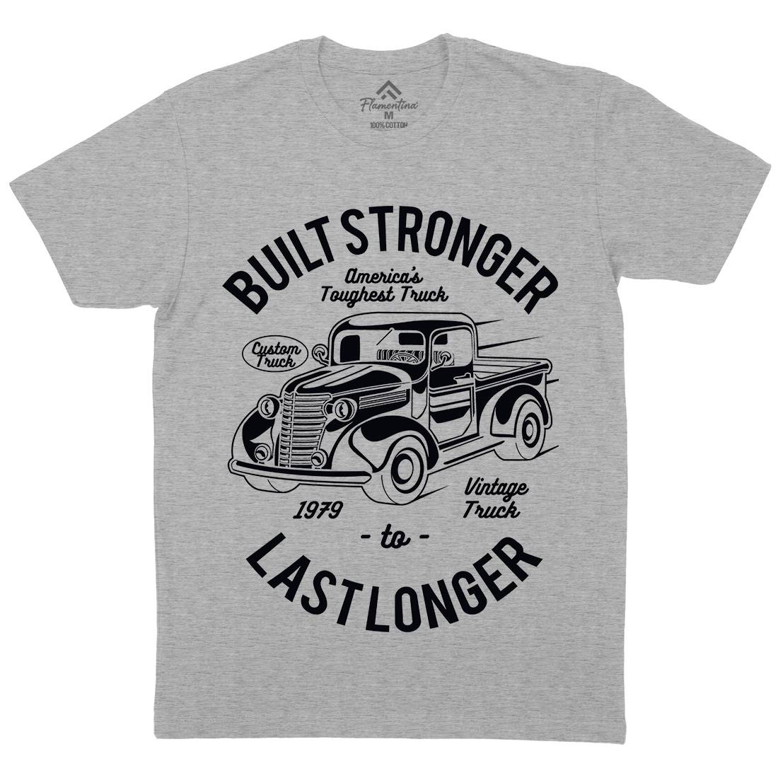 Built Stronger Mens Organic Crew Neck T-Shirt Cars A023