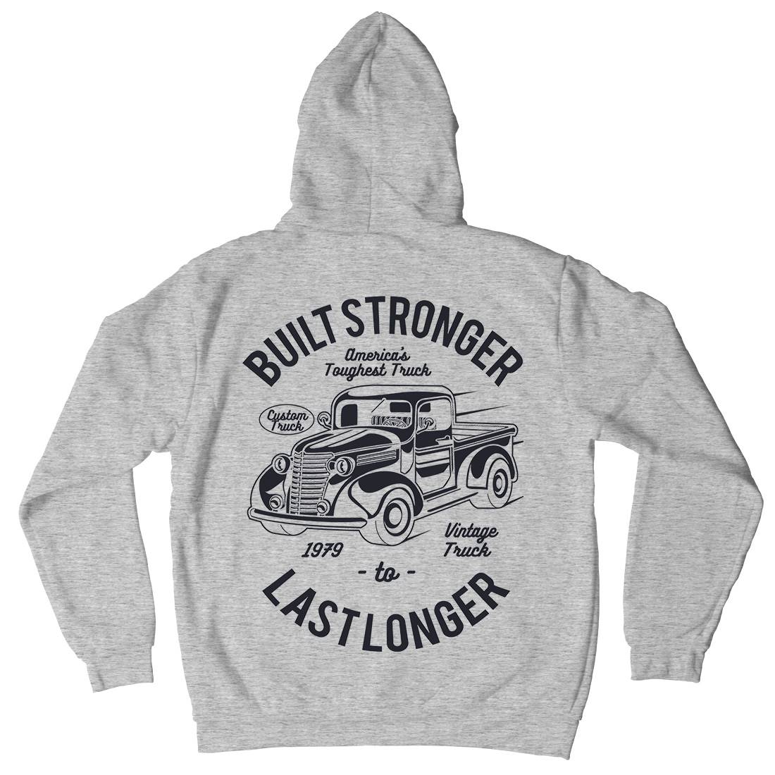 Built Stronger Mens Hoodie With Pocket Cars A023