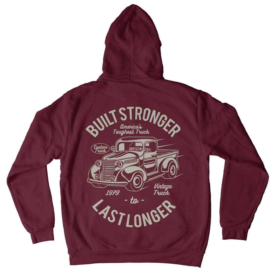 Built Stronger Mens Hoodie With Pocket Cars A023