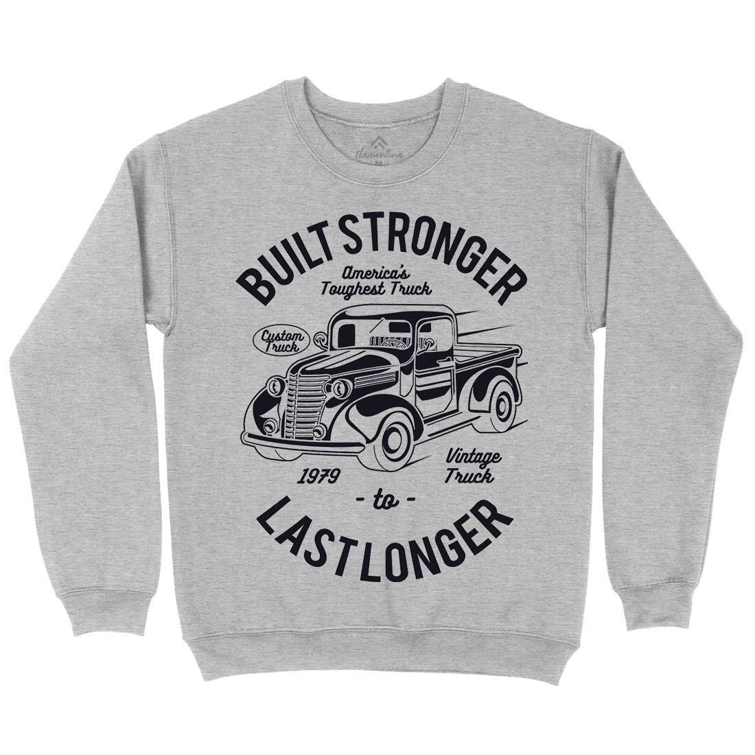 Built Stronger Mens Crew Neck Sweatshirt Cars A023