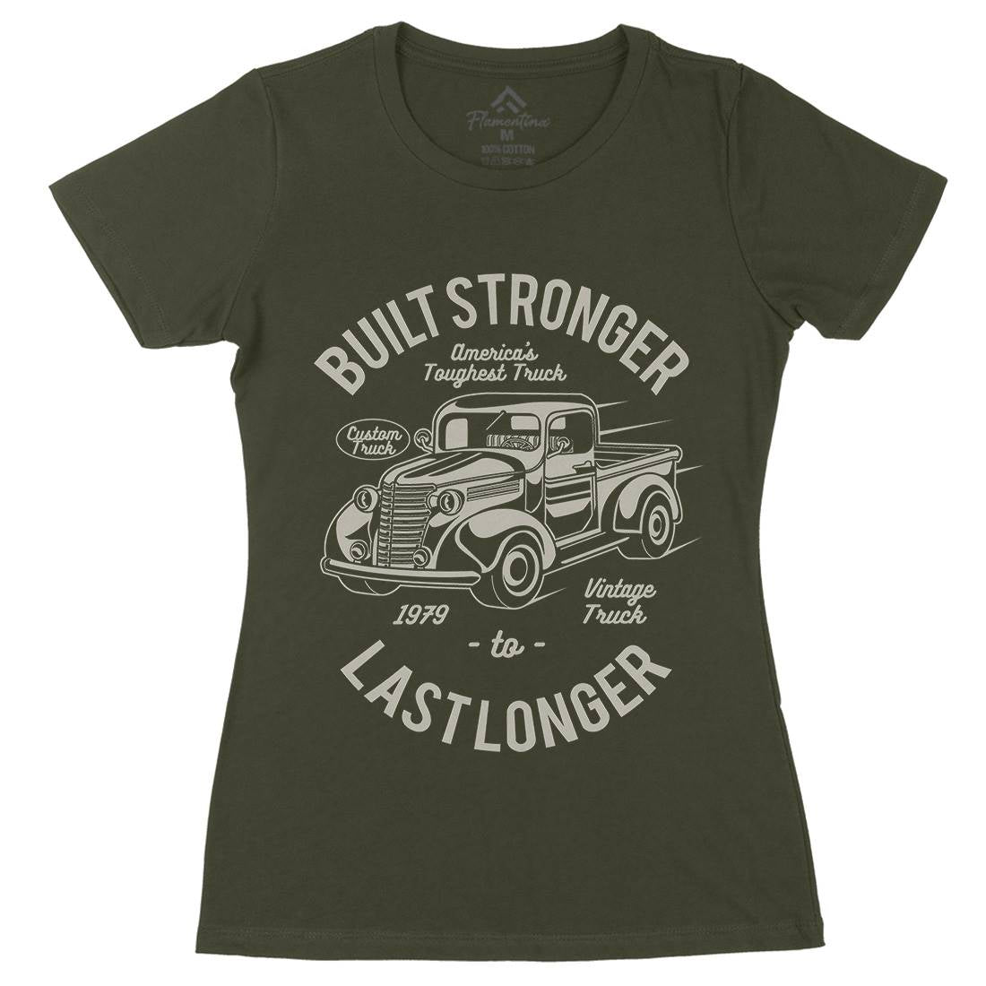 Built Stronger Womens Organic Crew Neck T-Shirt Cars A023