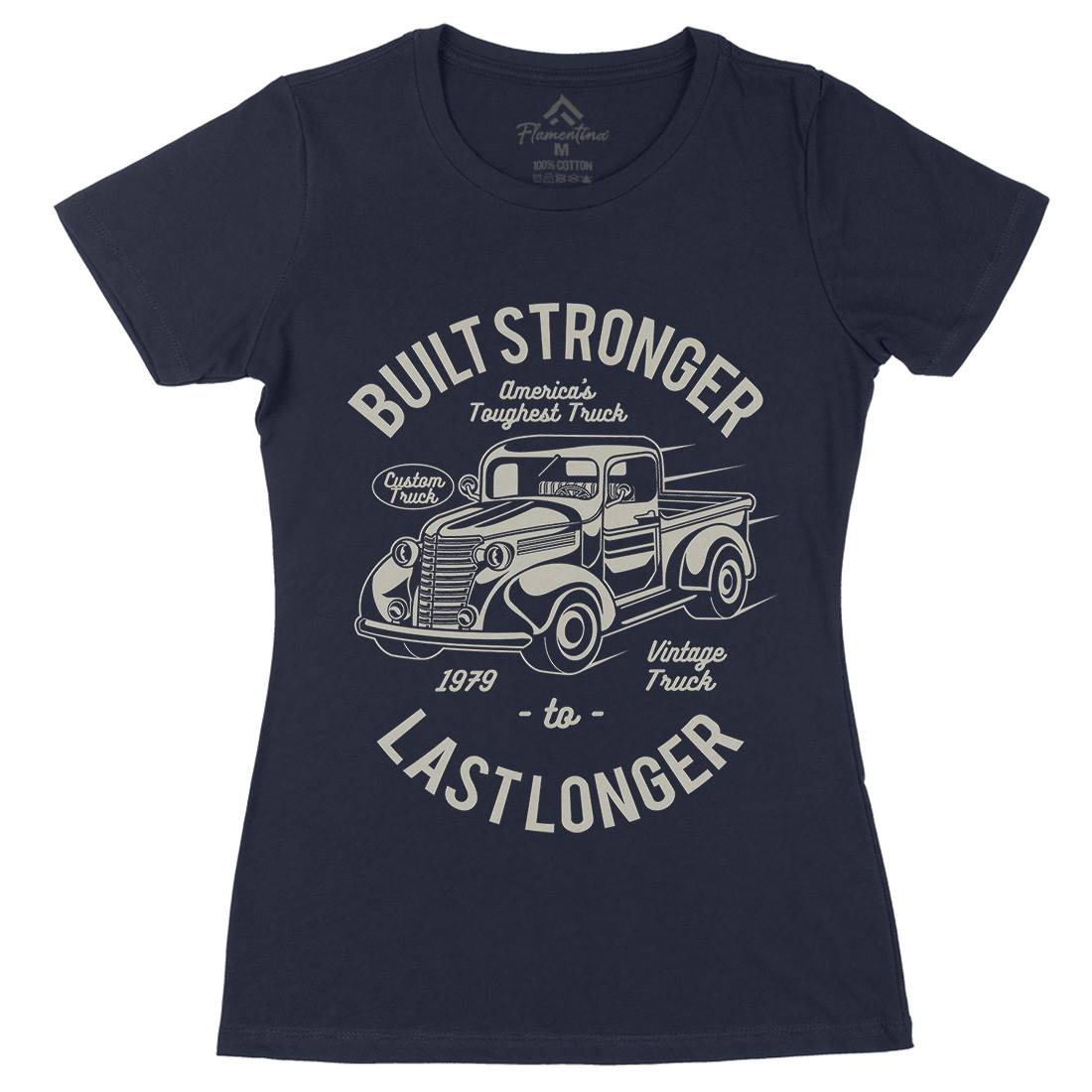 Built Stronger Womens Organic Crew Neck T-Shirt Cars A023