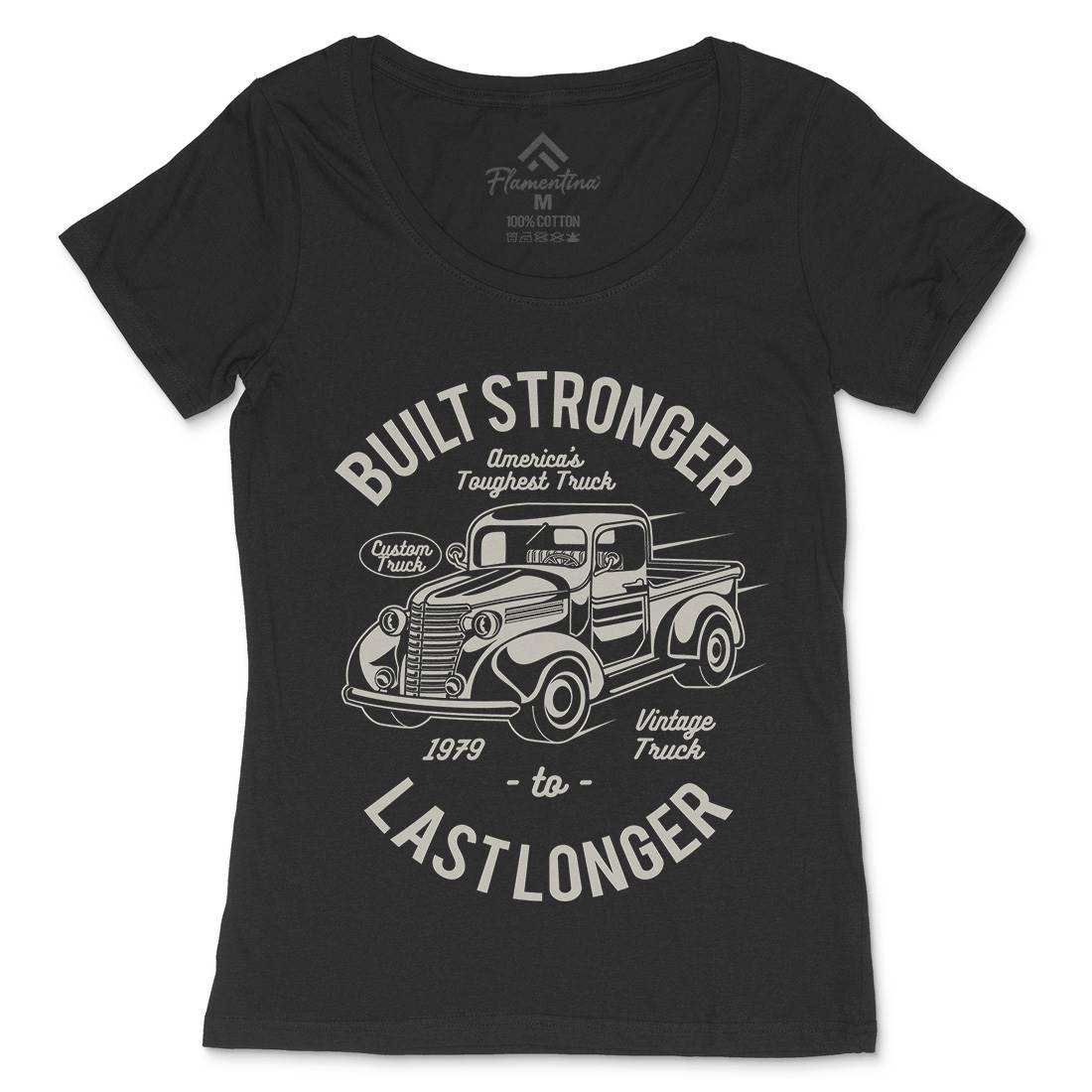Built Stronger Womens Scoop Neck T-Shirt Cars A023