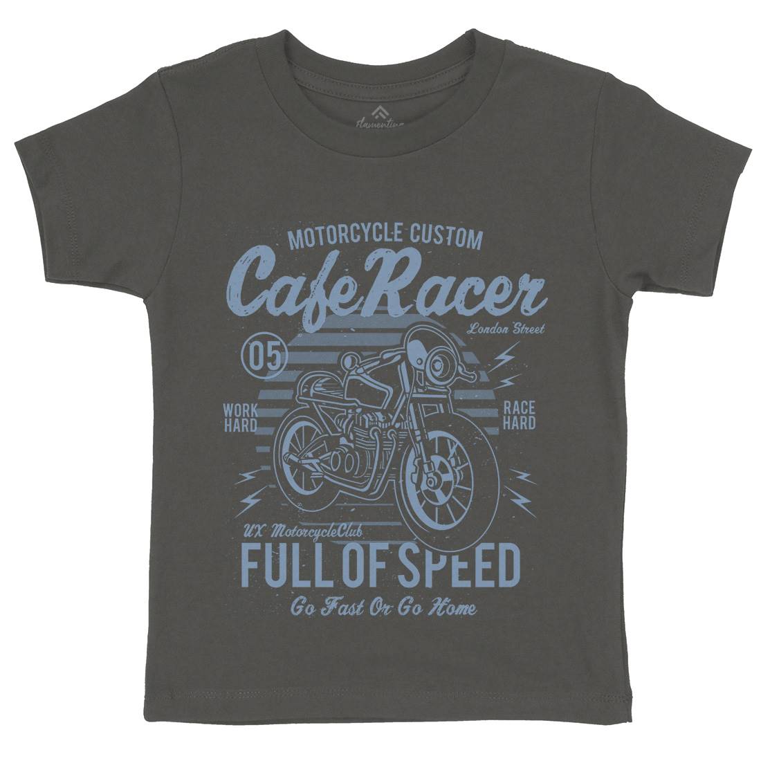 Cafe Racer Kids Crew Neck T-Shirt Motorcycles A024