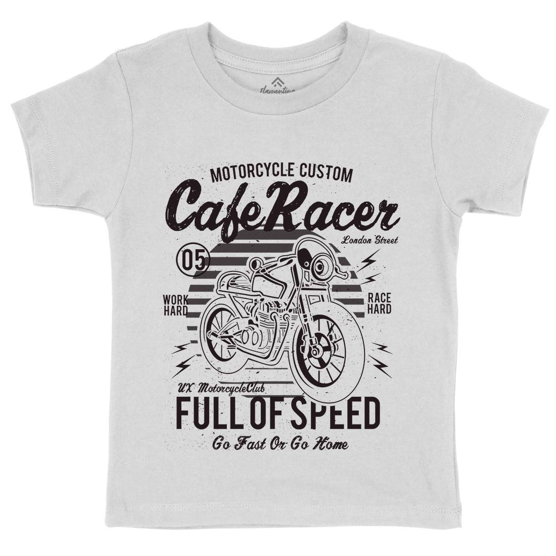 Cafe Racer Kids Organic Crew Neck T-Shirt Motorcycles A024