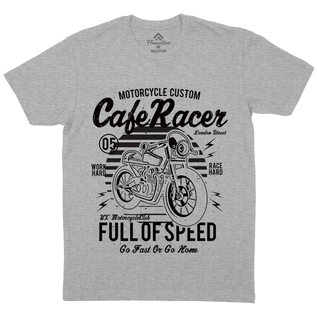 Cafe Racer Mens Organic Crew Neck T-Shirt Motorcycles A024
