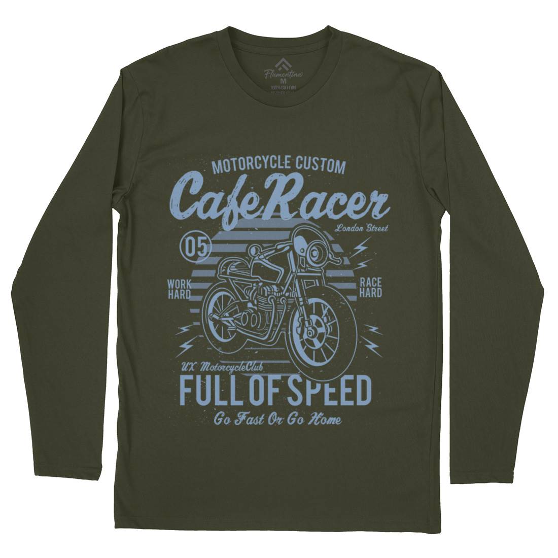 Cafe Racer Mens Long Sleeve T-Shirt Motorcycles A024