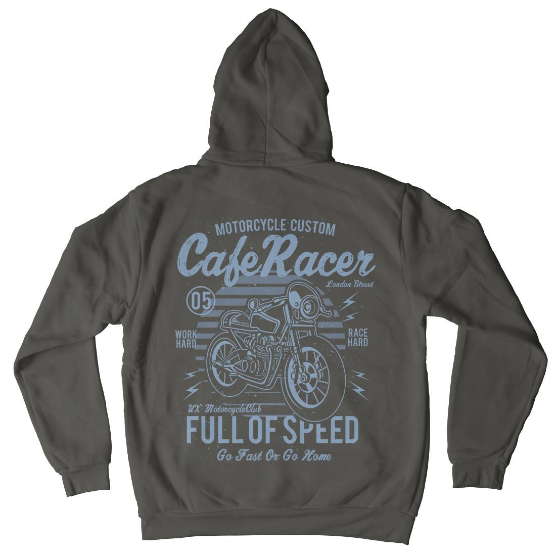 Cafe Racer Mens Hoodie With Pocket Motorcycles A024