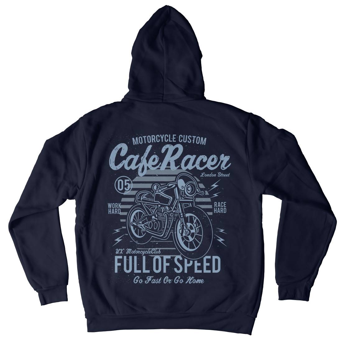 Cafe Racer Mens Hoodie With Pocket Motorcycles A024