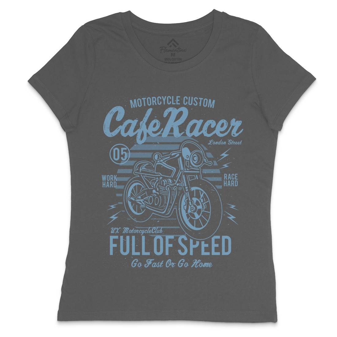 Cafe Racer Womens Crew Neck T-Shirt Motorcycles A024