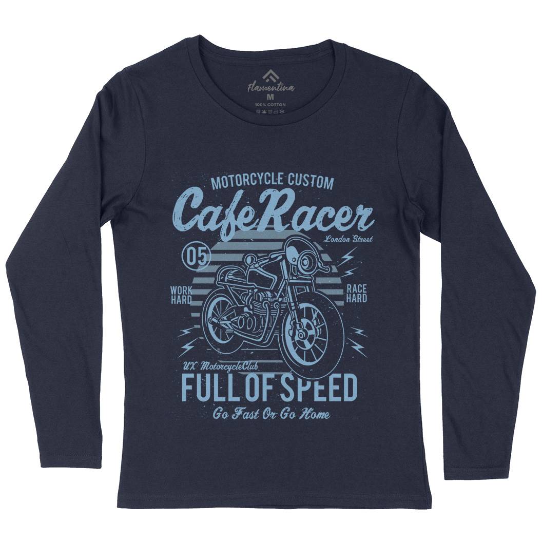 Cafe Racer Womens Long Sleeve T-Shirt Motorcycles A024