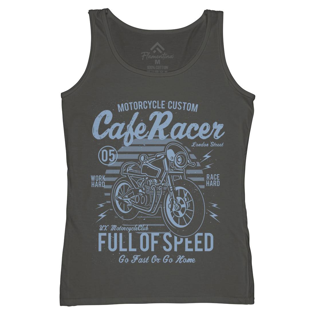 Cafe Racer Womens Organic Tank Top Vest Motorcycles A024