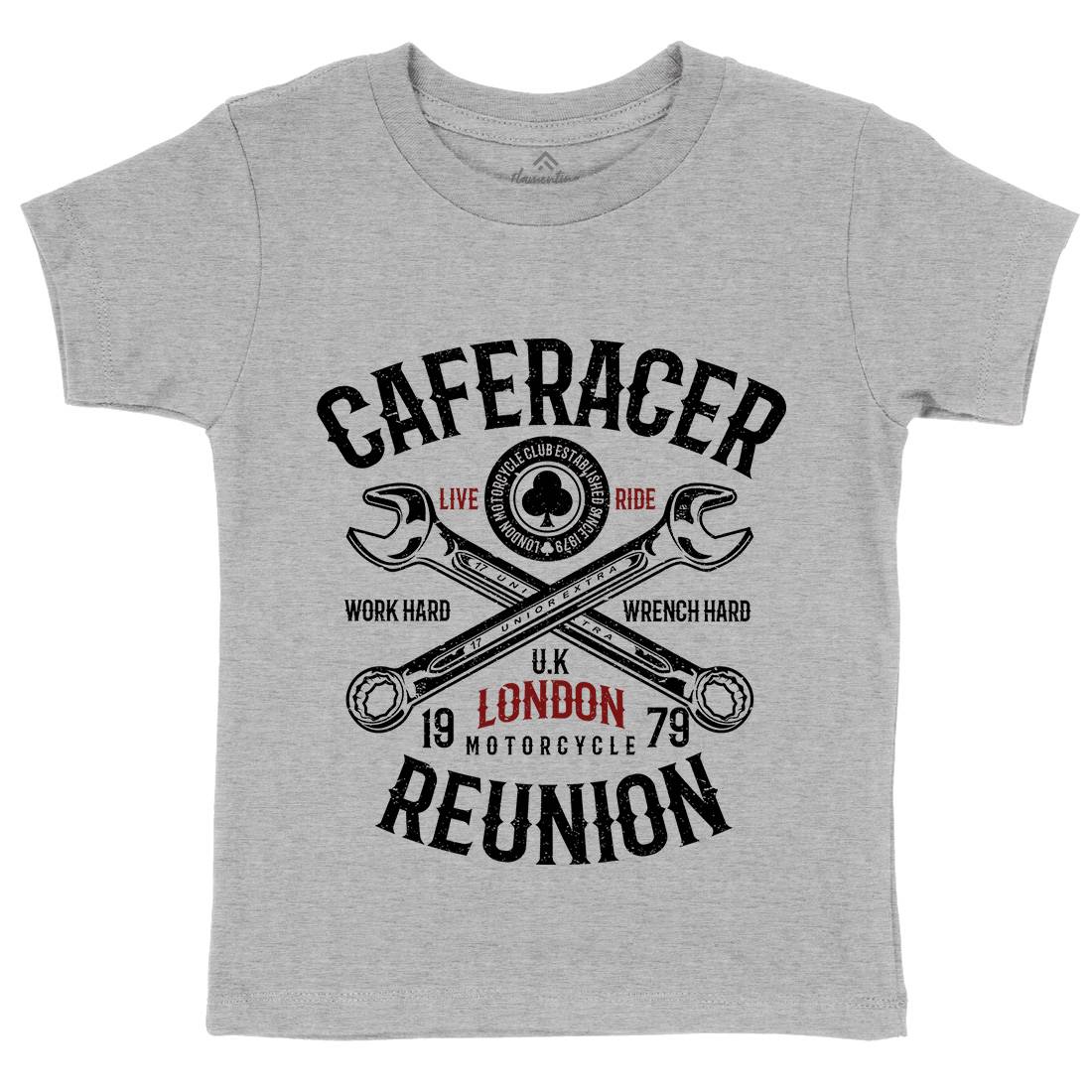 Caferacer Reunion Kids Crew Neck T-Shirt Motorcycles A025