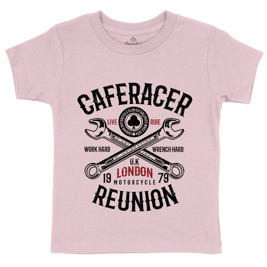 Caferacer Reunion Kids Crew Neck T-Shirt Motorcycles A025